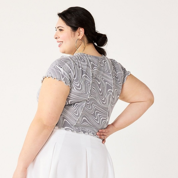 SO | Short Sleeve Seamed Tee in Gray Marble sz 2X - Picture 3 of 8